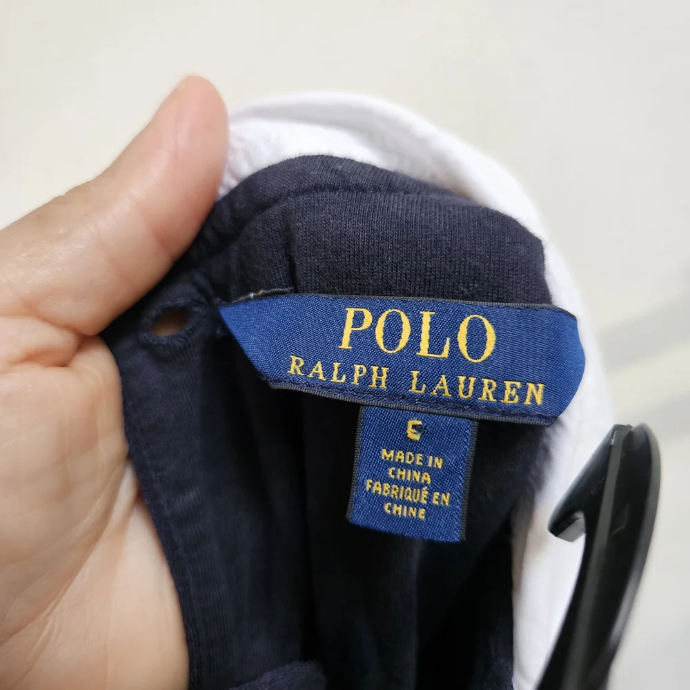 Polo Ralph Lauren Girls Collared Crepe Dress Navy Blue Size 5 Schoolgirl Preppy